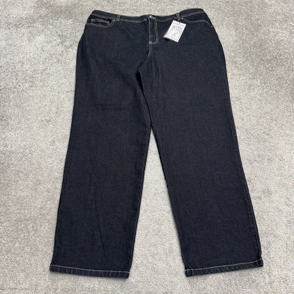 Gloria Vanderbilt Amanda Denim Jeans Womens 18W Dark Wash Back Pocket Flap NWT